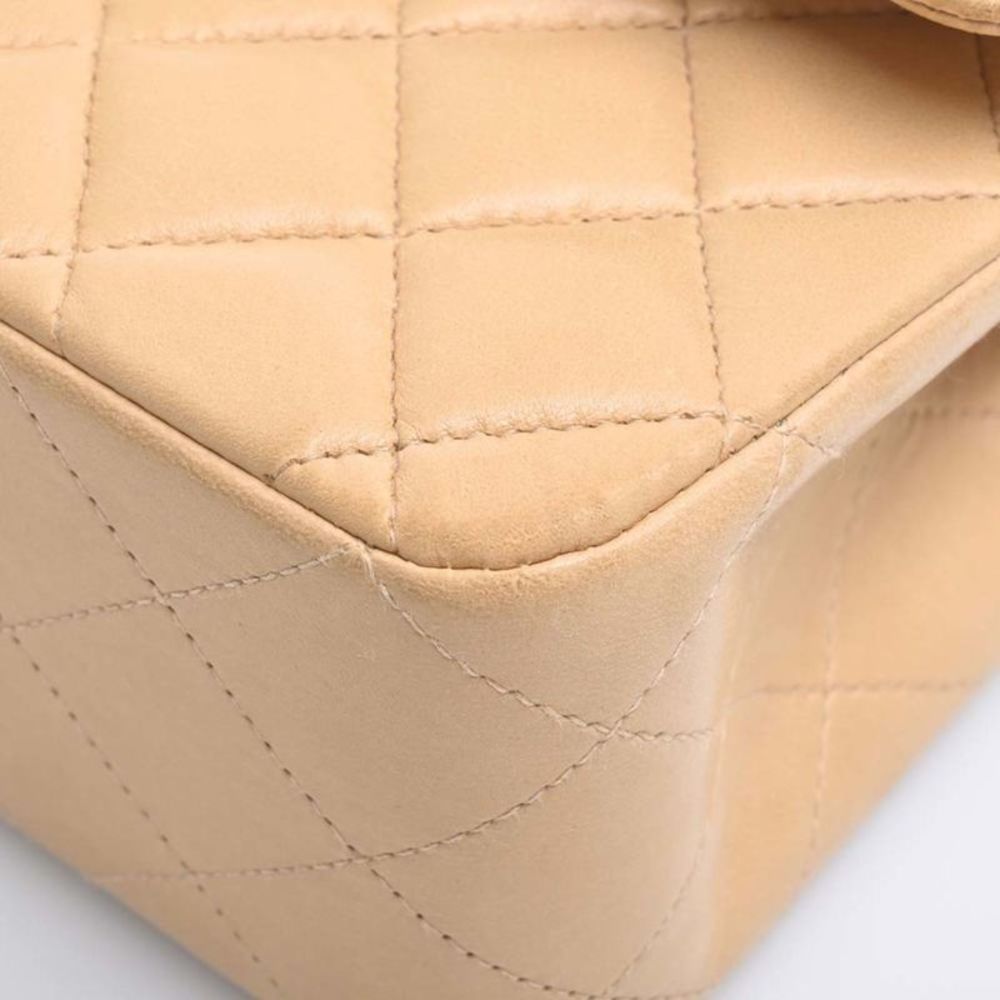 Chanel Double Flap Beige Leather Shoulder Bag (Pre-Owned) - Picture 6 of 10